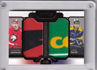 Vlastimil Dostálek / Lukáš Žalčík  Goal Cards Dotisk 2022-23 Dual Jersey Bronze /30 č.DJ-09