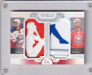 Justin Lemcke / Aaron Berisha  Goal Cards Dotisk 2022-23 Dual Jersey Rainbow 1/1 č.DJ-10