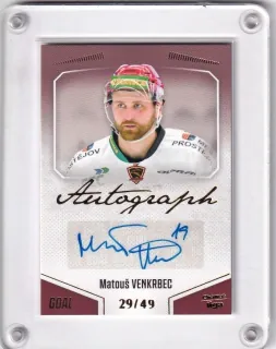 Venkrbec Matouš Goal Cards 2022-23 Autograph /49 č.A23
