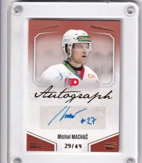 Machač Michal Goal Cards 2022-23 Autograph /49 č.A65