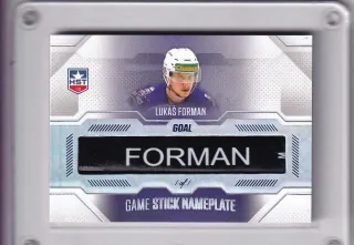 Forman Lukáš Goal Cards 2022-23 Game Stick Nameplate č.SN-12