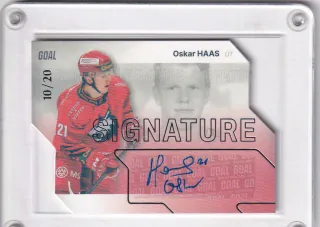 Haas Oskar Goal Cards I.série 2023-24 I.série Autograph Silver /20 č.AUS-33