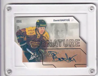 Bartoš David Goal Cards II.série 2023-24 Autograph Silver /20 (stříbrná ražba) č.AUSS-74