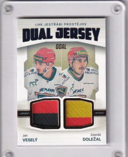 Veselý/Doležal Goal Cards II.série 2023-24 Game Used Material - Dual Jersey /10 č.JD-06