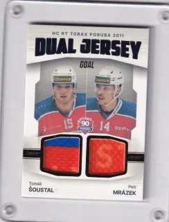 Šoustal/Mrázek Goal Cards II.série 2023-24 Game Used Material - Dual Jersey /10 č.JD-07