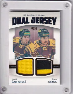 Čachotský/Jelínek Goal Cards II.série 2023-24 Game Used Material - Dual Jersey /10 č.JD-09