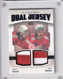 Kulda/Beran Goal Cards II.série 2023-24 Game Used Material - Dual Jersey /10 č.JD-13