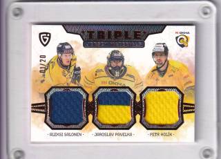 Salonen, Pavelka, Holík  Goal Card 2024-25 UpDate Triple Jersey /20 č.JM-04