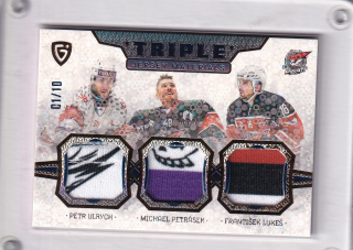 Ulrych, Petrásek, Lukeš  Goal Card 2024-25 UpDate Triple Jersey /10 č.JM-09