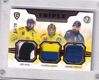 Krisl, Mokrý, Zaťovič  Goal Card 2024-25 UpDate Triple Jersey /20 č.JM-15