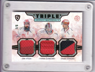Výtisk, Švancara, Ostřížek  Goal Card 2024-25 UpDate Triple Jersey /10 č.JM-18