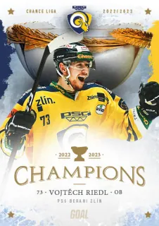 Reidl Vojtěch Goal Cards Zlín Champions 2022-23 Řadovka č.6