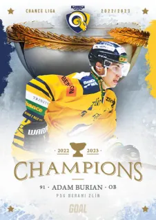 Burian Adam Goal Cards Zlín Champions 2022-23 Řadovka č.8