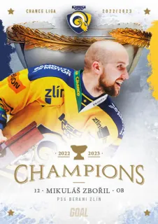 Zbořil Mikuláš Goal Cards Zlín Champions 2022-23 Řadovka č.11