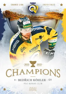 Köhler Bedřich Goal Cards Zlín Champions 2022-23 Řadovka č.26