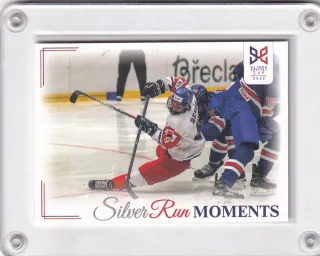 Adam Benák proti USA bral 3 asistence LC Hlinka a Gretzky Cup 2023 Silver Run Moments č.SRM-11