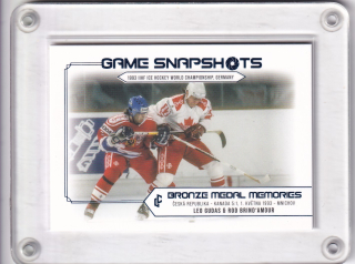 Leo Gudas, Rod Brind'amour  LC Bronze Medal 1993 2023 Game Snapshot Blue /15 č.GS-02