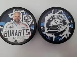 Hokejový puky - dvoustranný - HC Vítkovice - Roberts Bukarts