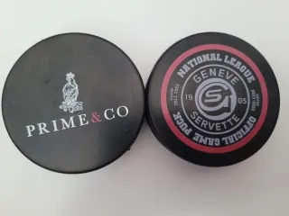 Hokejový puky - dvoustranný - Oficial Game Puck Geneve Servette 2021-22