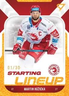 Růžička Martin SportZoo ELH 2022-23 Starting Line Up /30 Gold č.SL-04