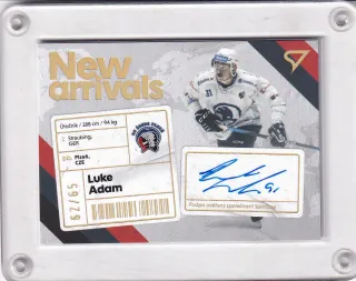 Adam Luke SportZoo Tipsport 2023-24 I.série New Arrival Auto /65 č.NAS-LA