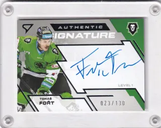 Fořt Tomáš SportZoo Tipsport 2023-24 I.série Authentic Signature - Level 1  xxx/130 č.SL1-TF