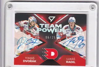 Dvořák,Radil Tomáš,Lukáš SportZoo Tipsport 2023-24 I.série Team Power Dual AUTO /25 č.TPS-PCE