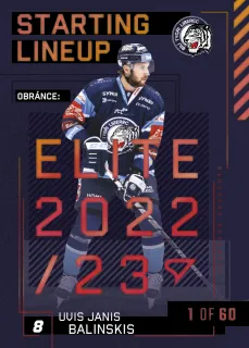 Janis Balinskis Uvis SportZoo Tipsport 2023-24 II.série Starting Lineup 1of60 č.SL-86