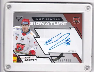Jasper Evan SportZoo Tipsport 2023-24 II.série Authentic Signature Level 1 xxx/130 č.SL1-EJ