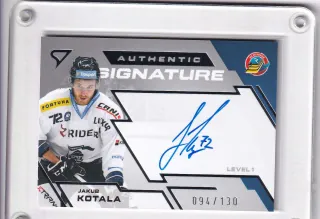 Kotala Jakub SportZoo Tipsport 2023-24 II.série Authentic Signature Level 1 xxx/130 č.SL1-KO
