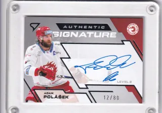Polášek Adam SportZoo Tipsport 2023-24 II.série Authentic Signature Level 2 xx/80 č.SL2-AP