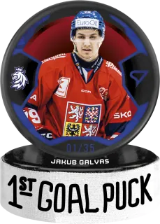 Galvas Jakub SportZoo ČR Reprezentace 2024 1st Goal Puck Blue /35 č.GP-01