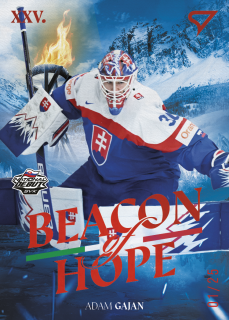 Adam Gajan SportZoo Hokejové Slovensko 2026 Beacon of Hope Red /25 č.BH-03