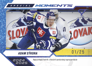 Adam Sýkora SportZoo Hokejové Slovensko 2026 Special Moments Blue /25 č.SM-34
