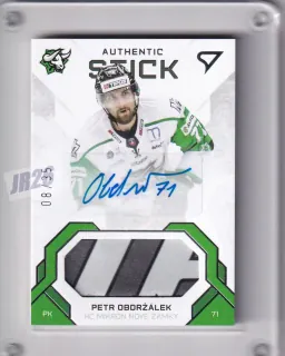 Obdržálek Petr SportZoo Tipos extraliga 2020-21 Authentic Stick /35 - POŠKOZEN LEVÝ HORNÍ ROH č.ST14