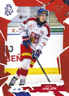 Jakub Krejčík SportZoo Hokejové Česko 2026 Base Scarled Red č.14