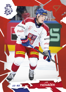 Jiří Ticháček SportZoo Hokejové Česko 2026 Base Scarled Red č.22