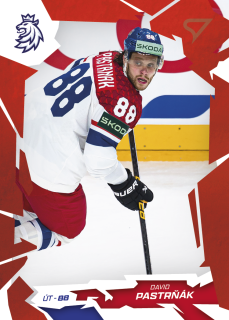 David Pastrňák  SportZoo Hokejové Česko 2026 Base Scarled Red č.44