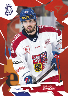 Michael Špaček  SportZoo Hokejové Česko 2026 Base Scarled Red č.49