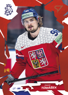 David Tomášek  SportZoo Hokejové Česko 2026 Base Scarled Red č.50