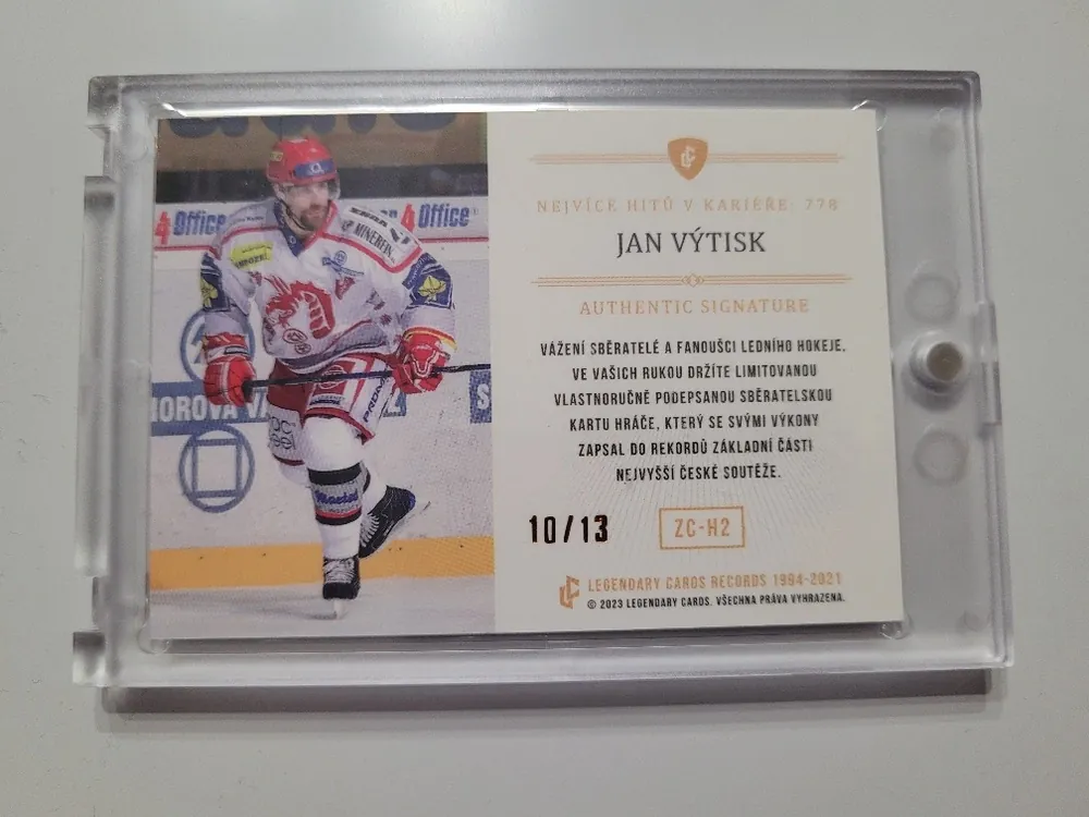 Výtisk Jan LC Rekordy ELH 2023 Základní část Signature /13 č.ZC-H2