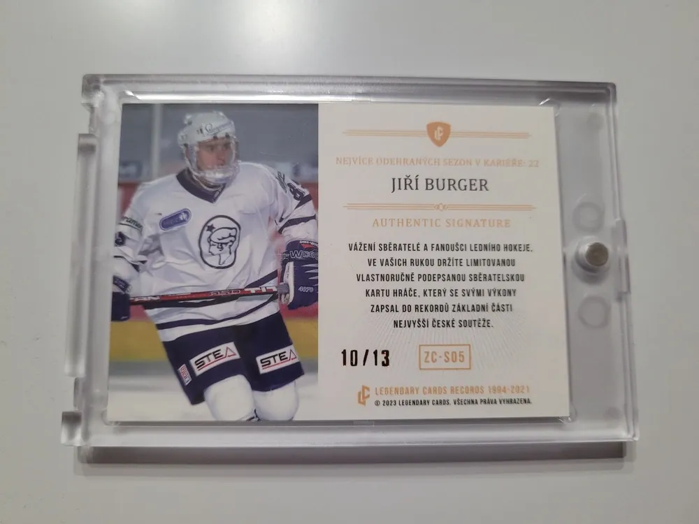 Burger Jiří LC Rekordy ELH 2023 Základní část Signature /13 č.ZC-S05