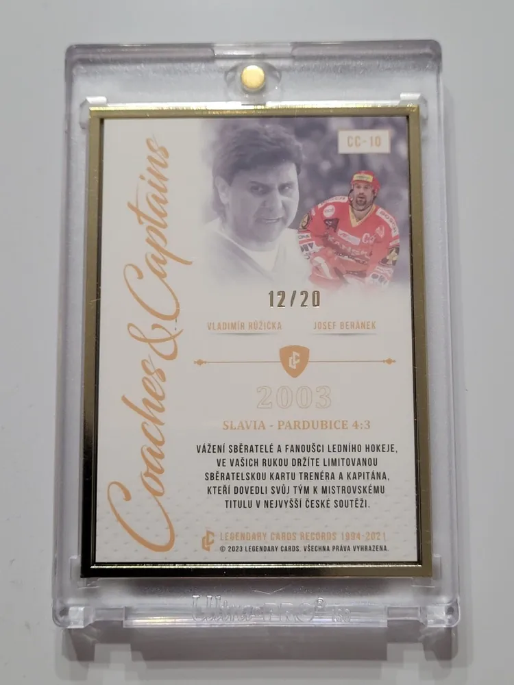 Růžička Vladimír / Josef Beránek  LC Rekordy ELH 2023 Coaches and Captain /20 Gold č.CC-10