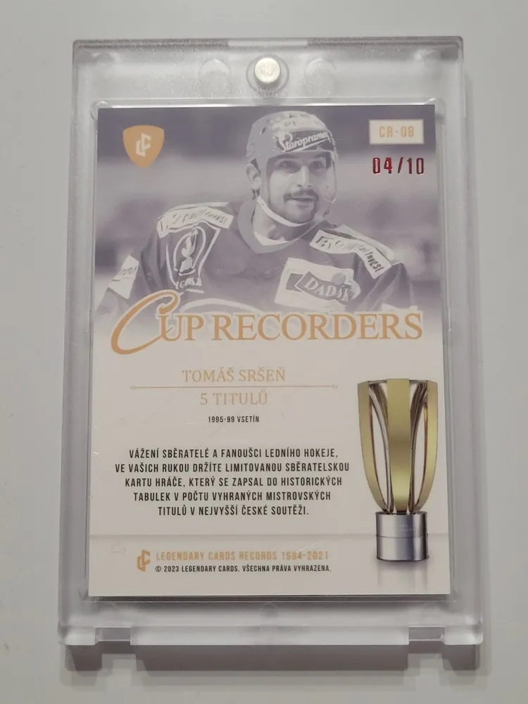 Sršeň Tomáš LC Rekordy ELH 2023 Cup Recorders Red /10 č.CR-08