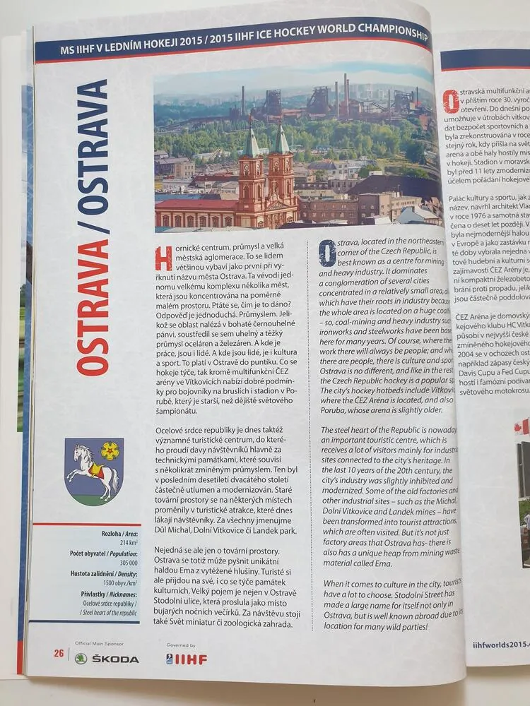 Oficiální program k MS 2015 Praha a Ostrava